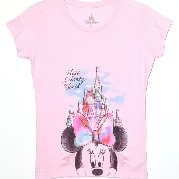 Disney Parks Walt Disney World Castle and Minnie Mouse Short Sleeve T-Sh… - Picture 1 of 4